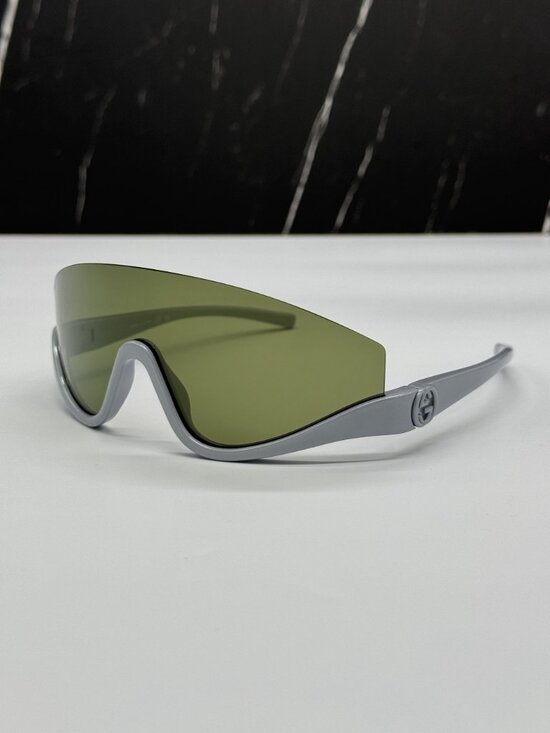 NEW GUCCI GG1650S 011 SUNGLASSES GRAY GREEN SHIELD UNISEX GUCCI EYEWEAR main image 8
